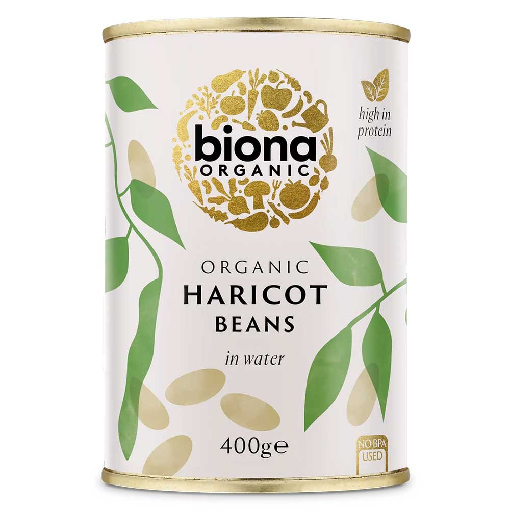 Organic Haricot Beans in tins Biona 400g