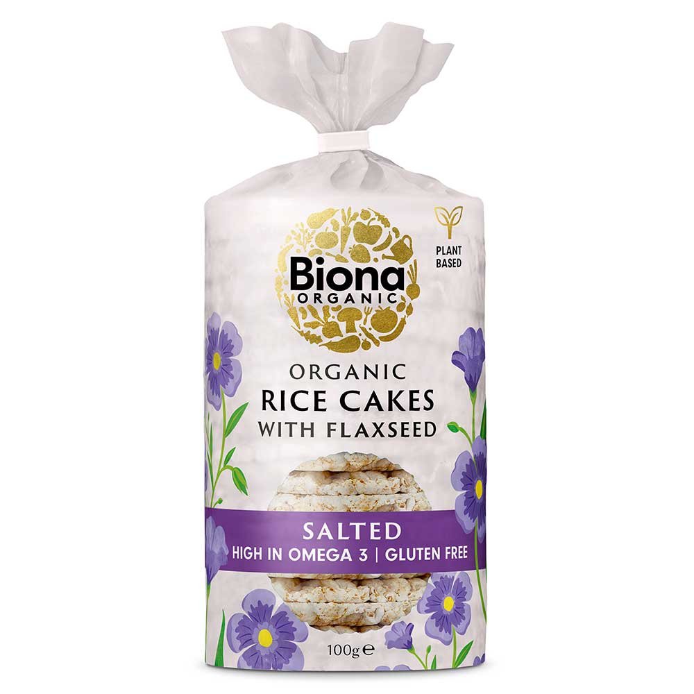Organic Rice Cakes with flaxseed Biona 12x100g Organic Rice Cakes with flaxseed Biona 12x100g