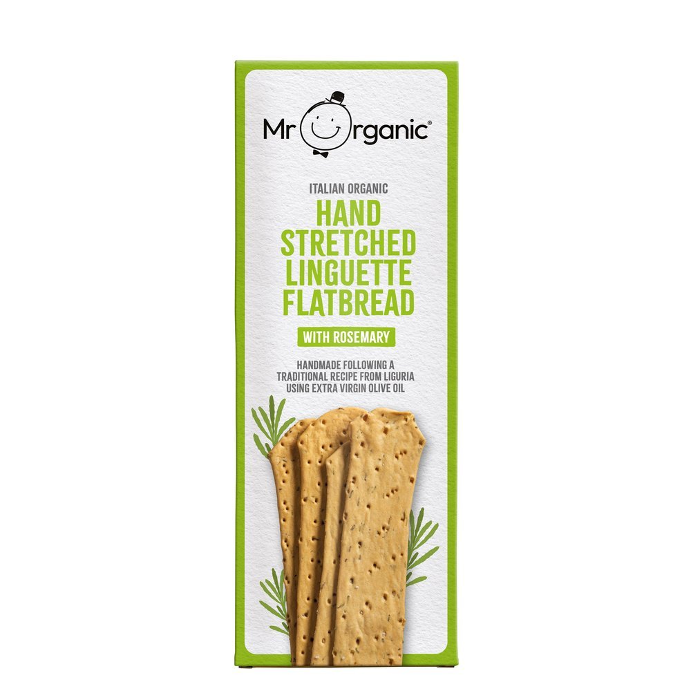 Organic Linguette Flatbread with Rosemary Mr Organic 10x150g Organic Linguette Flatbread with Rosemary Mr Organic 10x150g