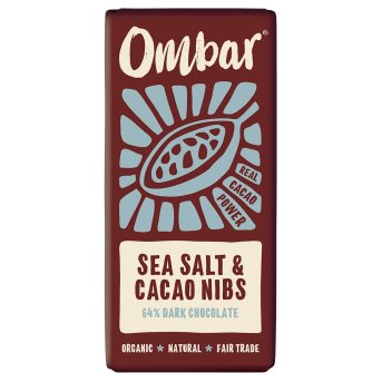 Organic Salt & Nibs Chocolate - large Ombar 10x70g Organic Salt & Nibs Chocolate - large Ombar 10x70g