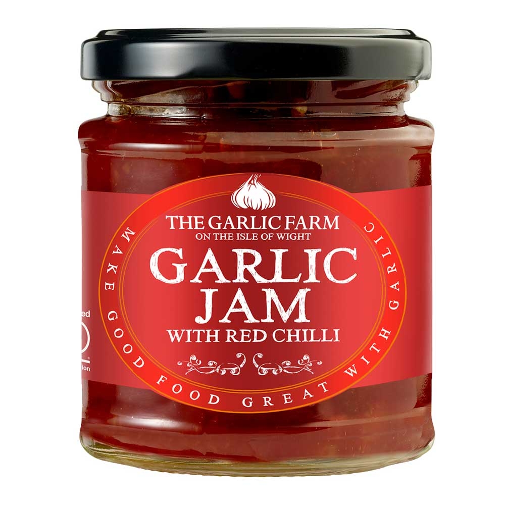 Garlic Jam with Red Chilli The Garlic Farm 6x220g Garlic Jam with Red Chilli The Garlic Farm 6x220g