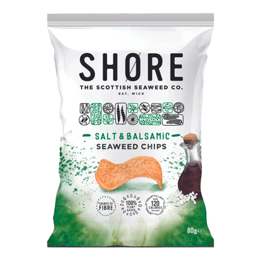 Salt & Balsamic Seaweed Chips - Share Bag Shore 80g Salt & Balsamic Seaweed Chips - Share Bag Shore 80g