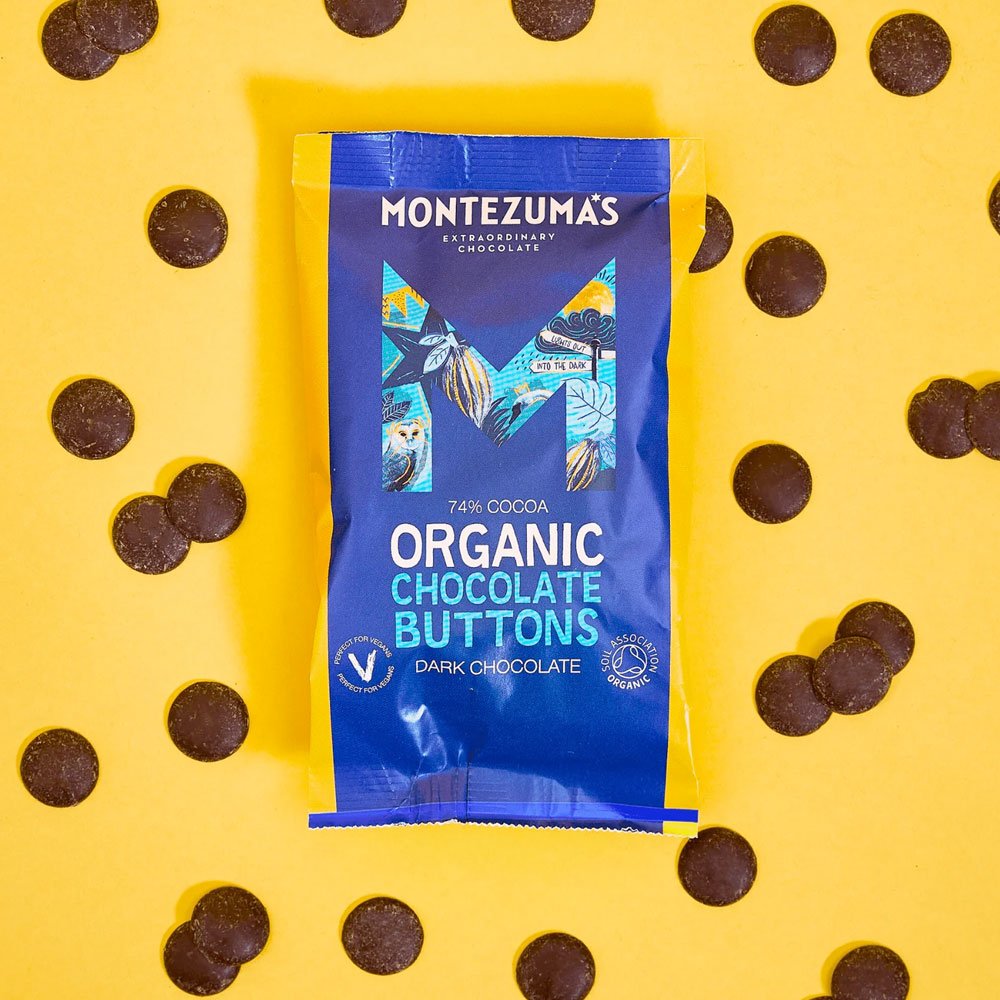 Organic Dark Chocolate Buttons Montezuma 120g