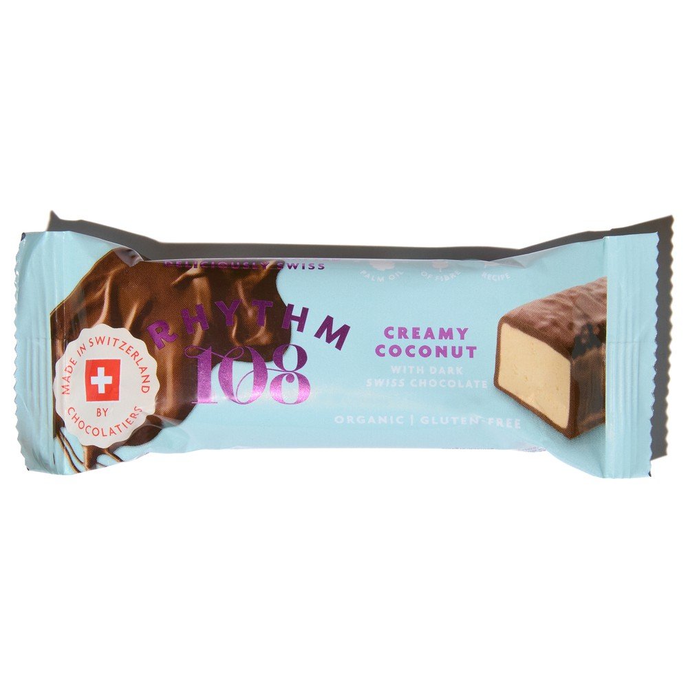 Organic Creamy Coconut Dark Chocolate Bar Rhythm 108 15x33g Organic Creamy Coconut Dark Chocolate Bar Rhythm 108 15x33g
