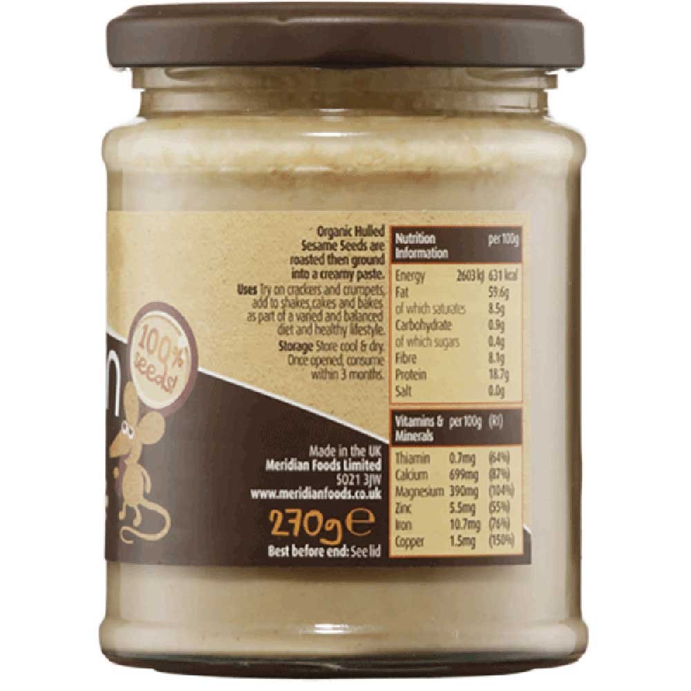 Organic Light Tahini Meridian 270g Organic Light Tahini Meridian 270g
