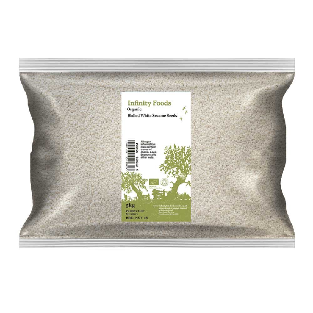Organic Hulled Sesame Seeds - white Infinity Foods 5kg