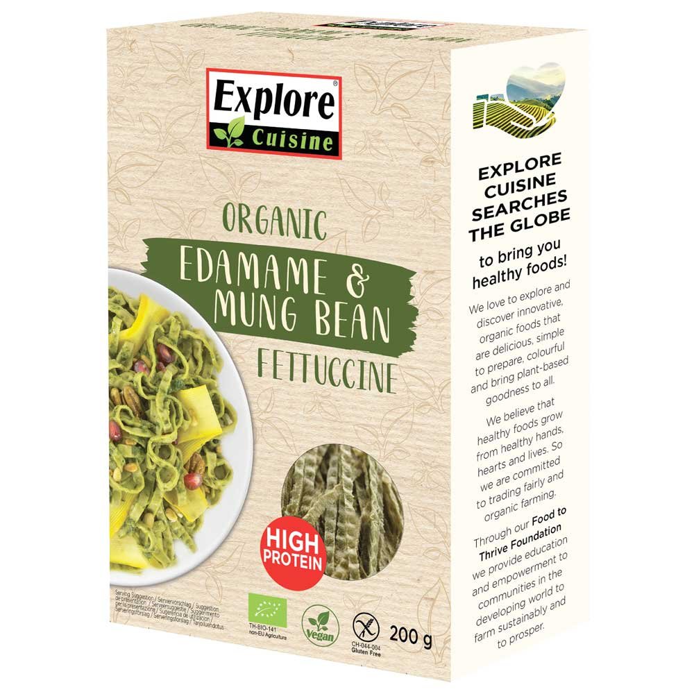 Organic Edamame & Mung Bean Fettuccine Explore Cuisine 200g