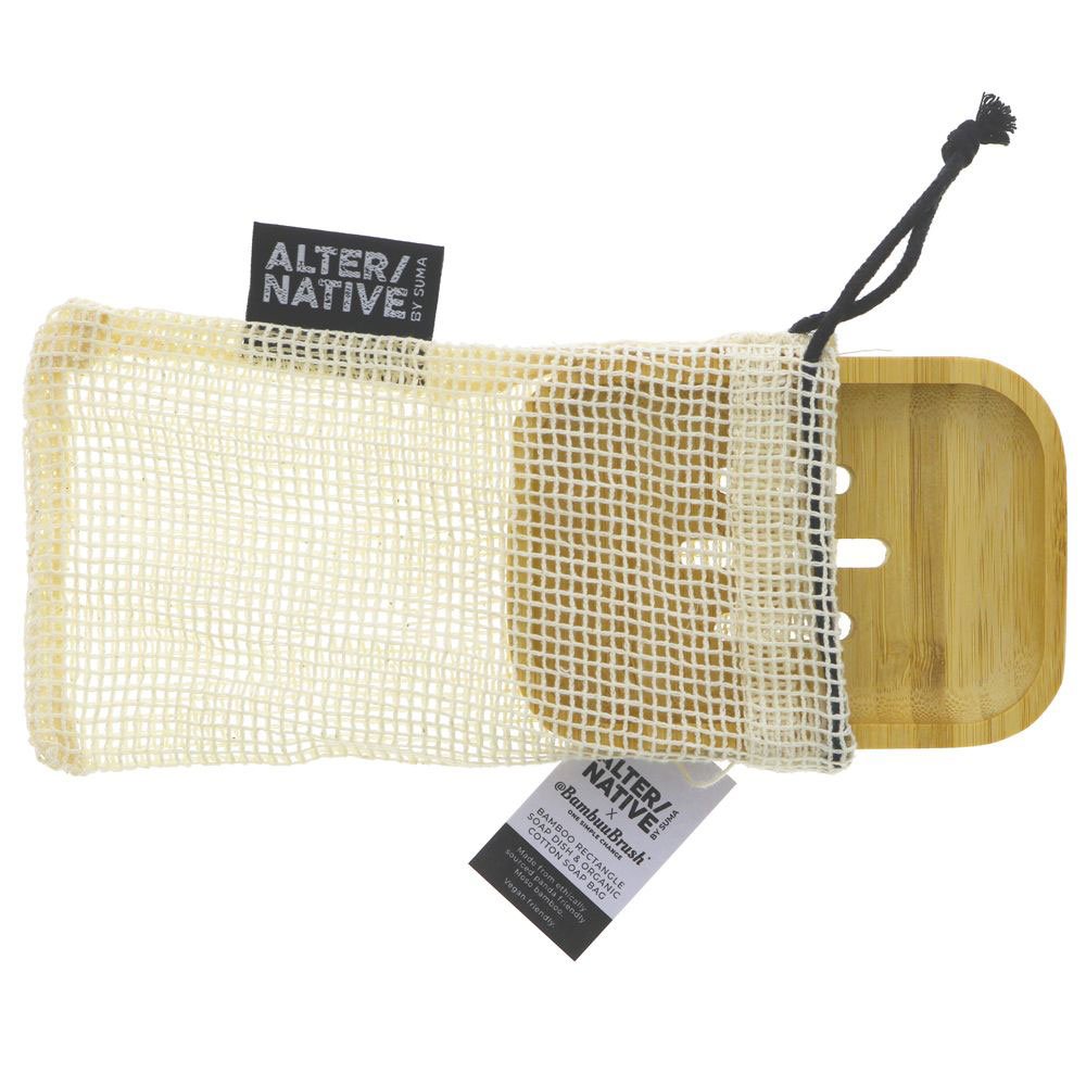 Bambuu Soap Dish & Soap Bag - rectangle Alter-Native by Suma