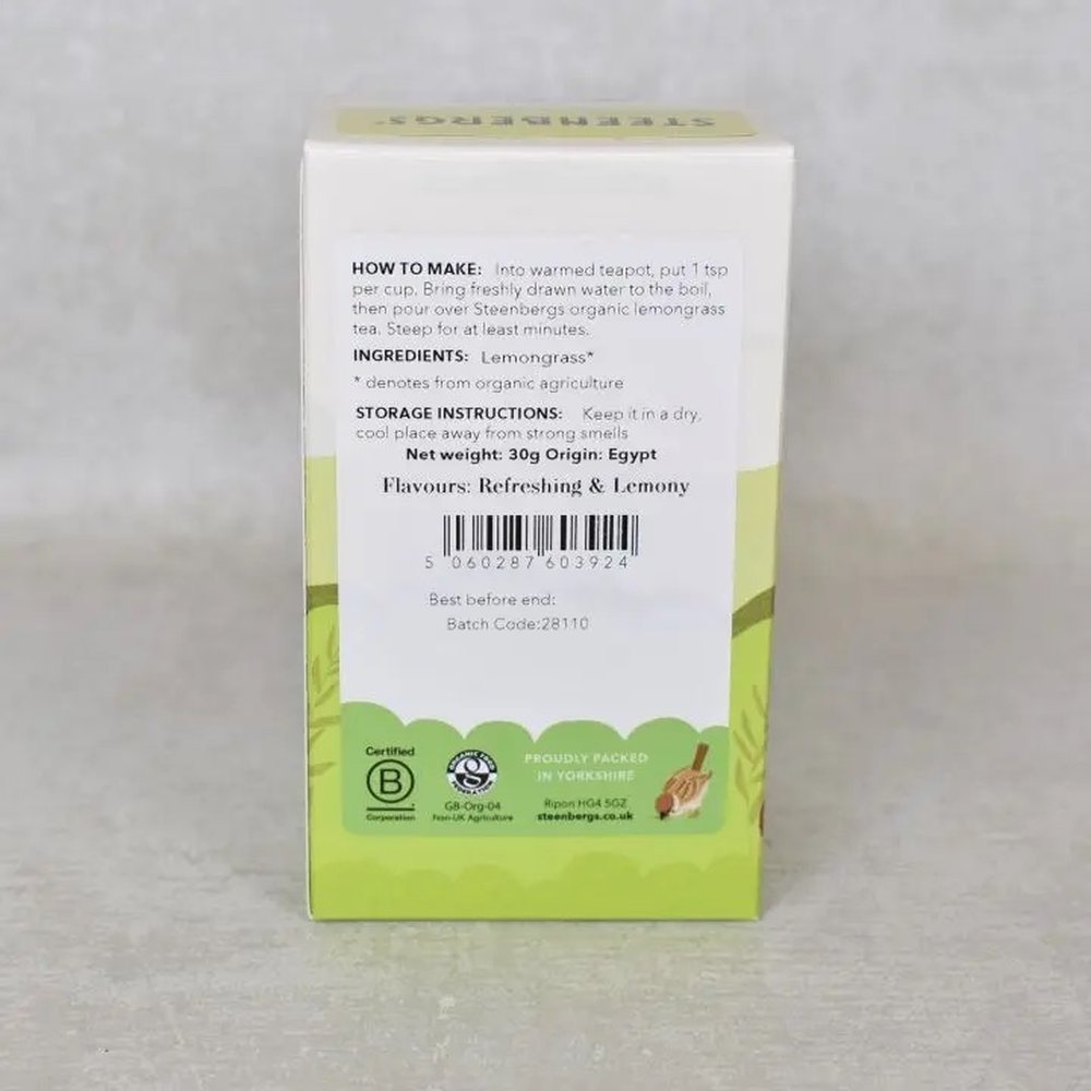 Organic Lemongrass Steenbergs 4x30g Organic Lemongrass Steenbergs 4x30g