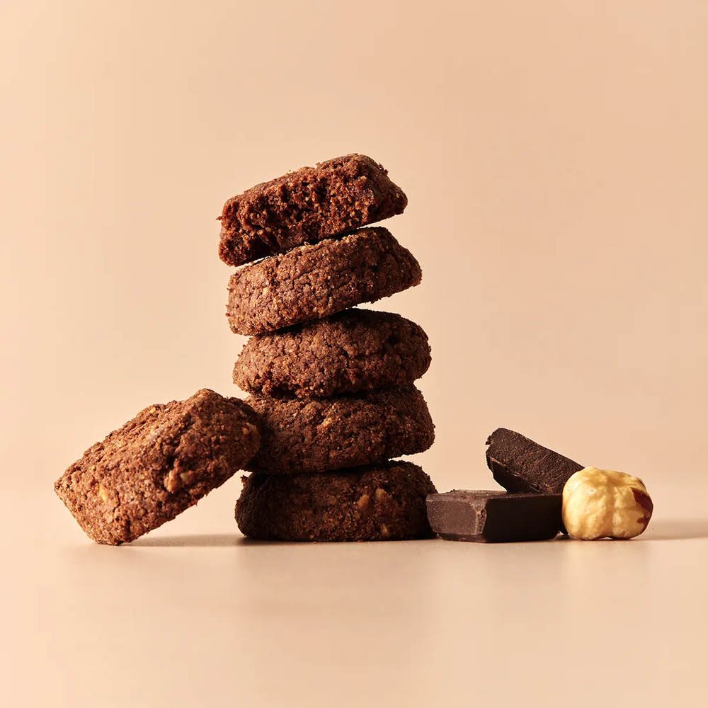Organic Double Choco Hazelnut Biscuit Share Bag Rhythm 108 8x135g Organic Double Choco Hazelnut Biscuit Share Bag Rhythm 108 8x135g