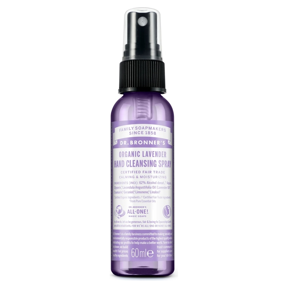Organic Lavender Hand Hygiene Spray Dr. Bronner 12x60ml Organic Lavender Hand Hygiene Spray Dr. Bronner 12x60ml