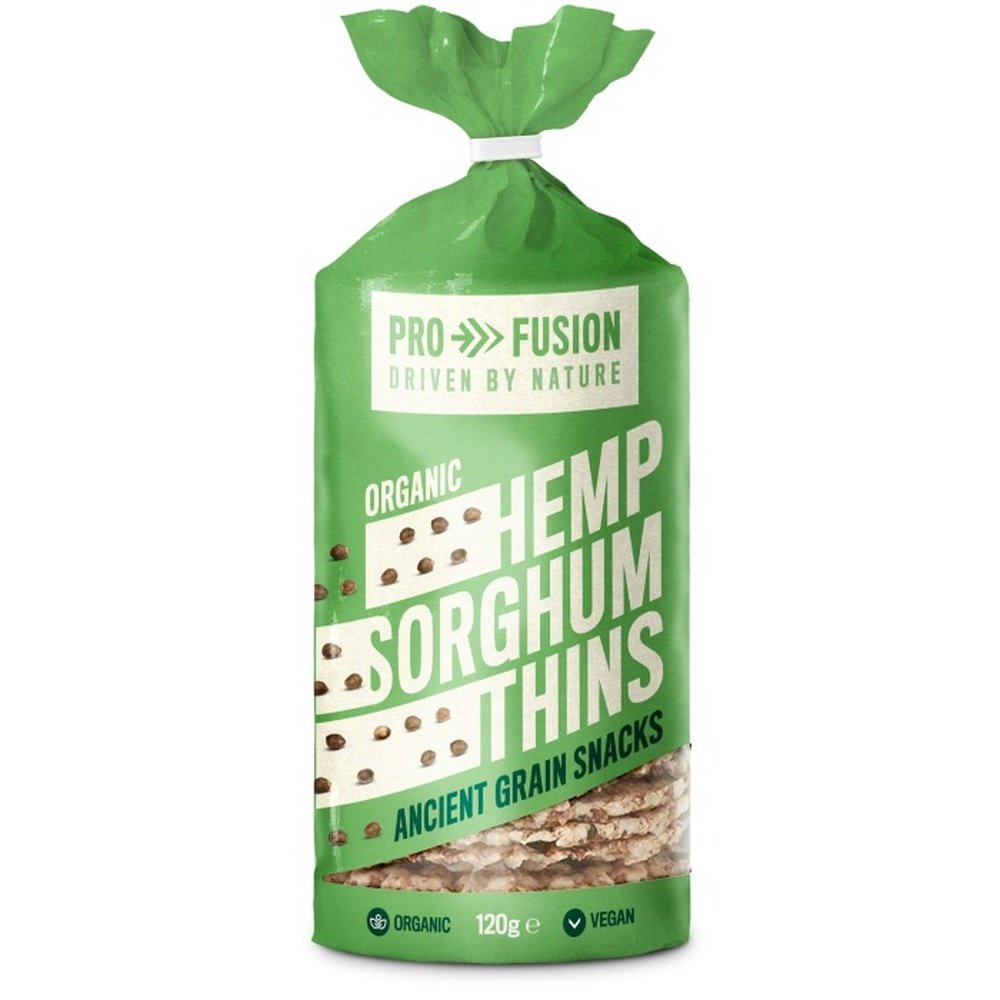 Organic Hemp Sorghum Thins Profusion 12x120g Organic Hemp Sorghum Thins Profusion 12x120g