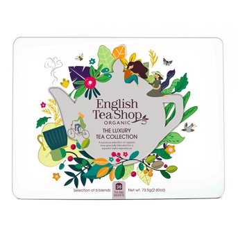 Organic Luxury Tea Collection - White Tin - 36 bags English Tea Shop 6x74g