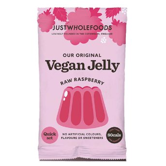 Raw Raspberry Jelly Crystals - with sugar Just Wholefoods 85 Raw Raspberry Jelly Crystals - with sugar Just Wholefoods 85