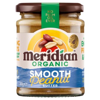 Organic Peanut Butter Smooth 100% Meridian 6x280g Organic Peanut Butter Smooth 100% Meridian 6x280g