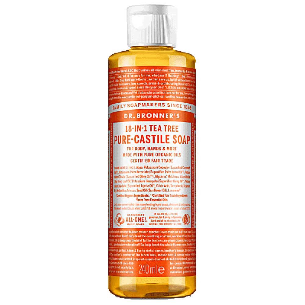 Organic Tea Tree Liquid Soap (1/4 case) Dr. Bronner 236ml Organic Tea Tree Liquid Soap (1/4 case) Dr. Bronner 236ml