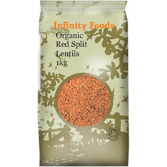 Organic Red Split Lentils Infinity Foods 1kg