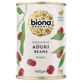 Organic Aduki Beans in tins Biona 6x400g Organic Aduki Beans in tins Biona 6x400g