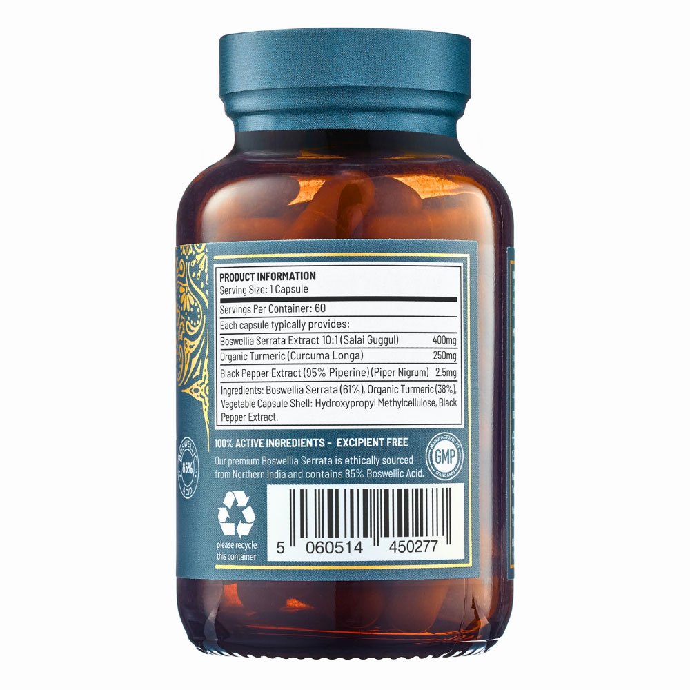 Organic Boswellia Serata & Turmeric - 60 capsules Ayurvediq 1jar