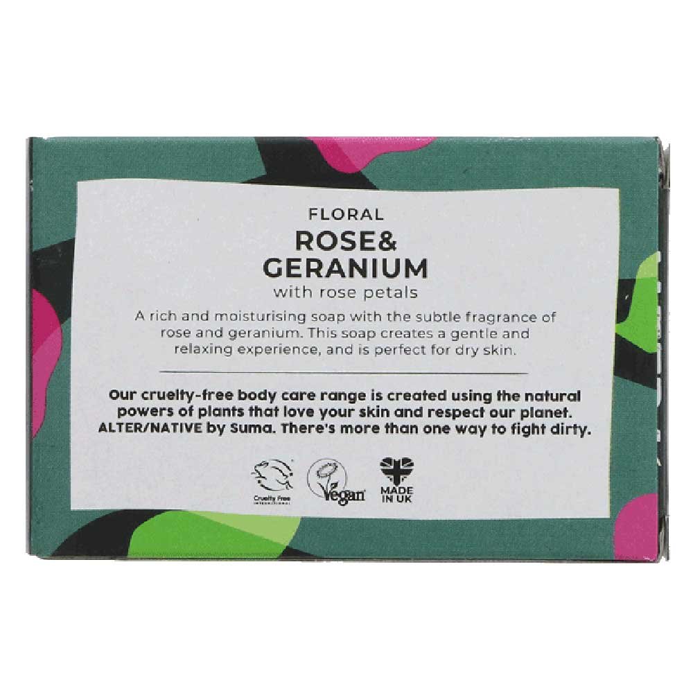 Rose & Geranium - boxed soap Alter-Native by Suma 95g Rose & Geranium - boxed soap Alter-Native by Suma 95g