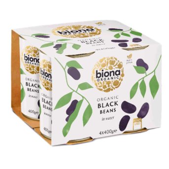 Organic Black Beans - in tins 4-Pack Biona 4x400g