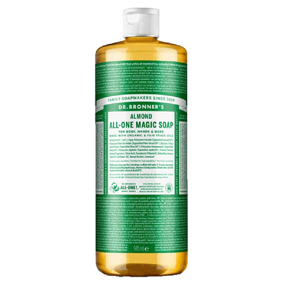 Organic Almond Liquid Soap - single Dr. Bronner 946ml Organic Almond Liquid Soap - single Dr. Bronner 946ml