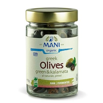 Organic Green & Kalamata Pitted Olives - vacuum preserved Ma Organic Green & Kalamata Pitted Olives - vacuum preserved Ma