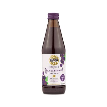 Organic Blackcurrant Pure Juice - 100% Biona 6x330ml Organic Blackcurrant Pure Juice - 100% Biona 6x330ml