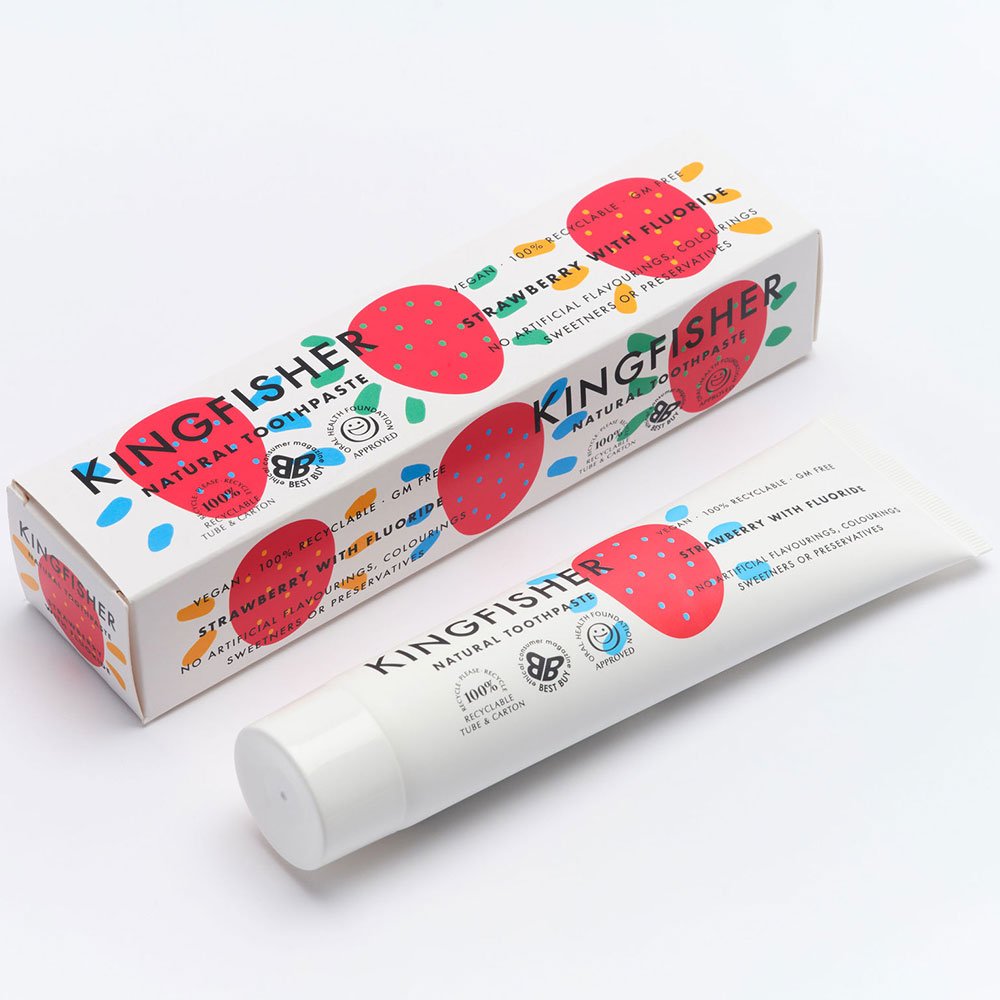 Children's Strawberry Toothpaste with Fluoride Kingfisher 100ml Children's Strawberry Toothpaste with Fluoride Kingfisher 100ml