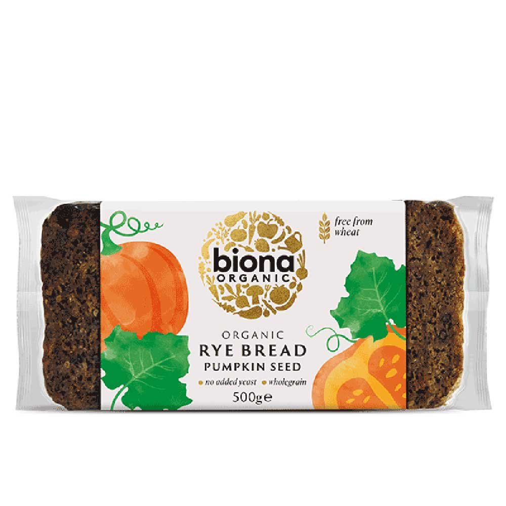 Organic Rye & Pumpkin Seed Bread Biona 500g Organic Rye & Pumpkin Seed Bread Biona 500g