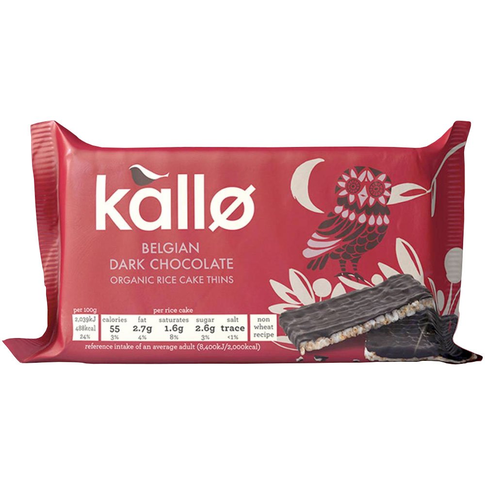 Organic Dark Chocolate Rice Cake Thins Kallo 75g