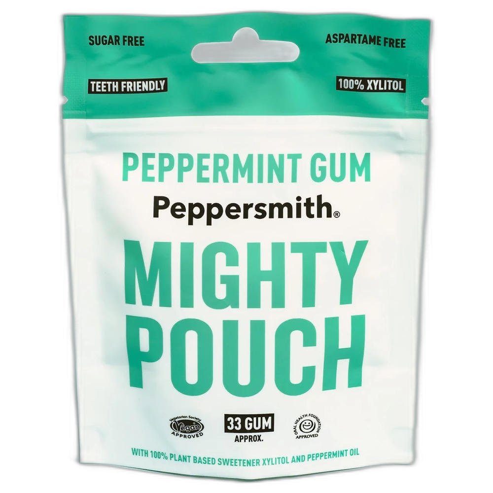 Pouch Peppermint Dental Chewing Gum - 33 gums Peppersmith 12x50g Pouch Peppermint Dental Chewing Gum - 33 gums Peppersmith 12x50g