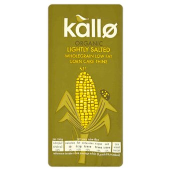 Organic Corn Cakes Thins Square Lightly Salted Kallo 130g Organic Corn Cakes Thins Square Lightly Salted Kallo 130g