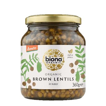 Organic Jar Brown Lentils Biona 360g Organic Jar Brown Lentils Biona 360g