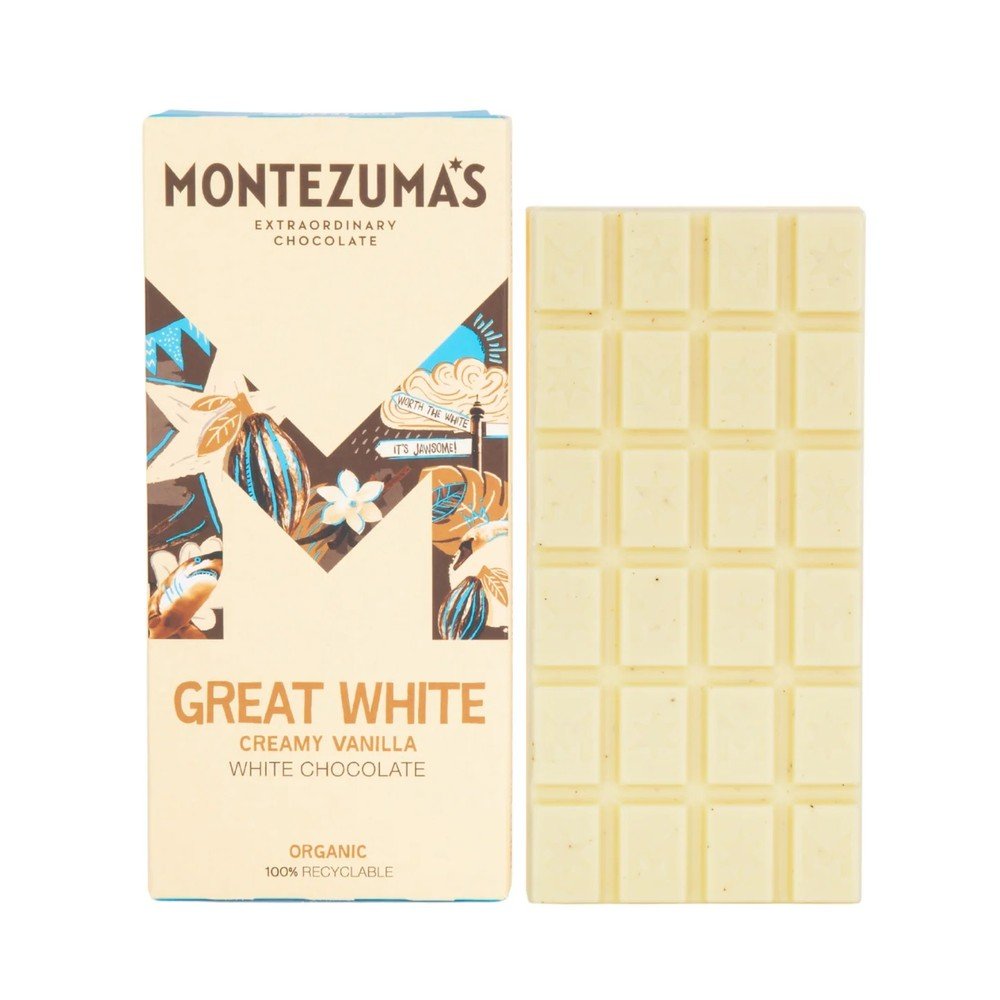 Organic Great White Chocolate Montezuma 12x90g
