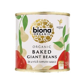 Organic Baked Giant Beans in tins Biona 230g