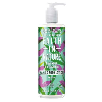 Lavender & Geranium Hand & Body Lotion Faith in Nature 400ml