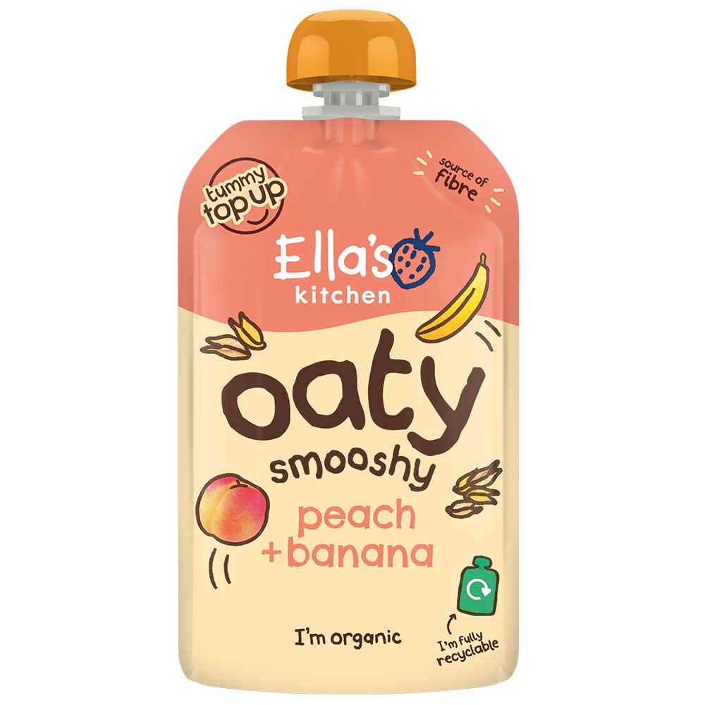 Organic Peach + Banana Oaty Smooshy - multi Ella's Kitchen 4x90g