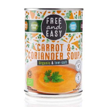Organic Carrot & Coriander Soup - low salt Free & Easy 6x400g Organic Carrot & Coriander Soup - low salt Free & Easy 6x400g
