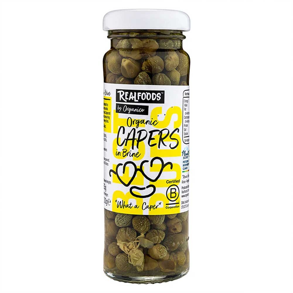 Organic Capers in brine - small Realfoods by Organico 100g Organic Capers in brine - small Realfoods by Organico 100g