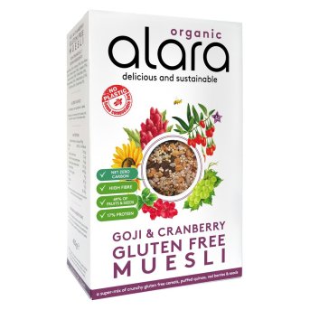 Organic Gluten-free Muesli with Goji & Cranberries Alara 6x450g Organic Gluten-free Muesli with Goji & Cranberries Alara 6x450g
