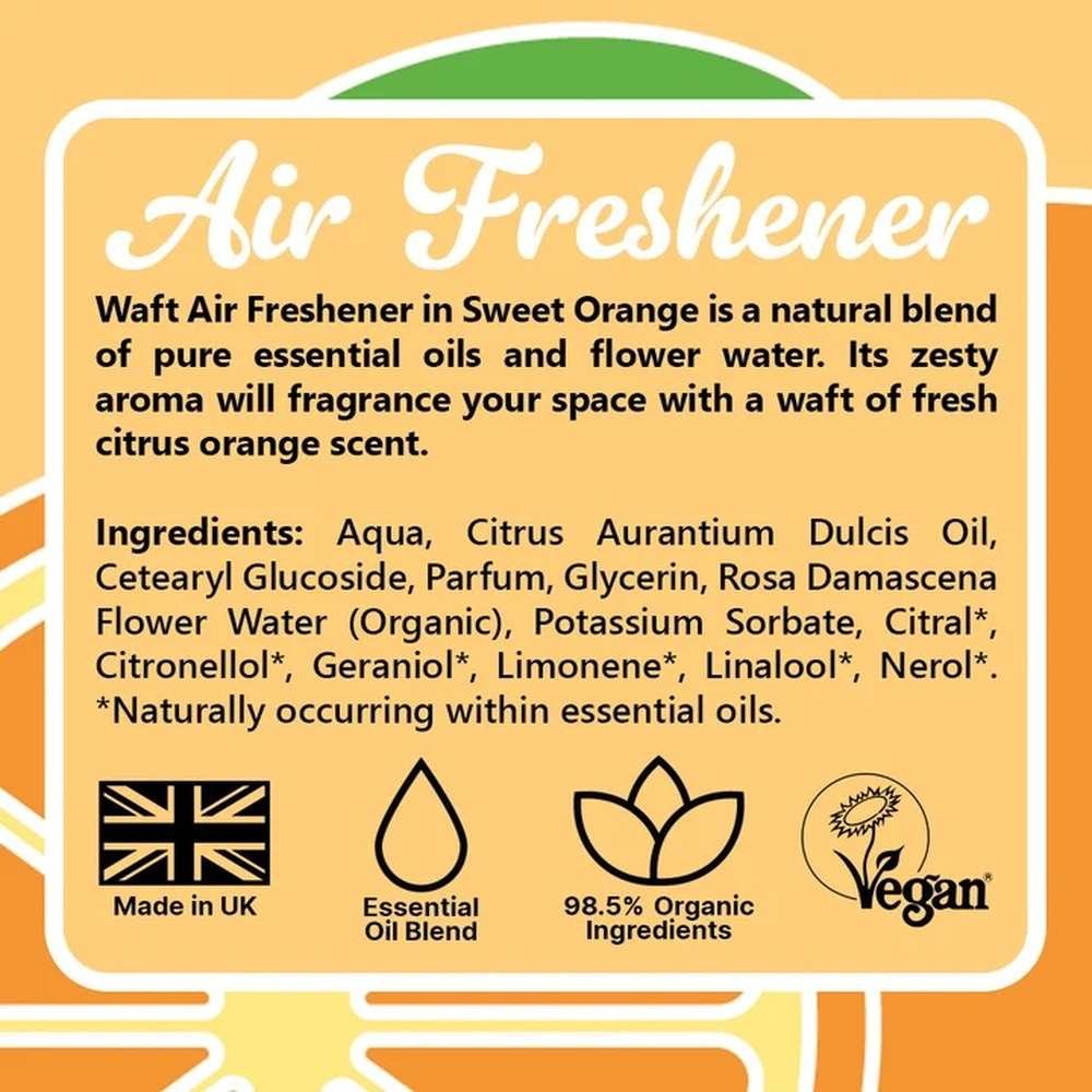 Waft of Orange Air Freshener Spray Waft 6x100ml Waft of Orange Air Freshener Spray Waft 6x100ml