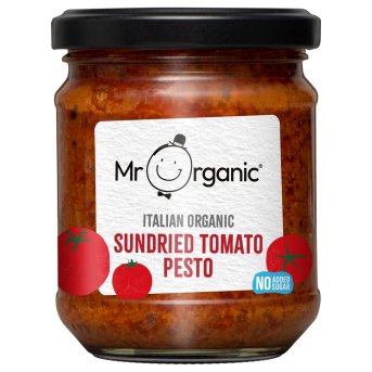 Organic Sundried Tomato Pesto - no added sugar Mr Organic 6x190g Organic Sundried Tomato Pesto - no added sugar Mr Organic 6x190g