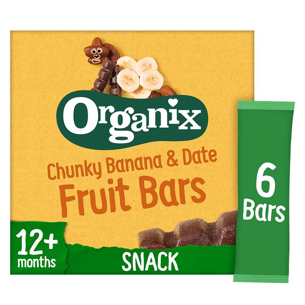 Organic Chunky Banana & Date Fruit Bars Organix 6x17g Organic Chunky Banana & Date Fruit Bars Organix 6x17g