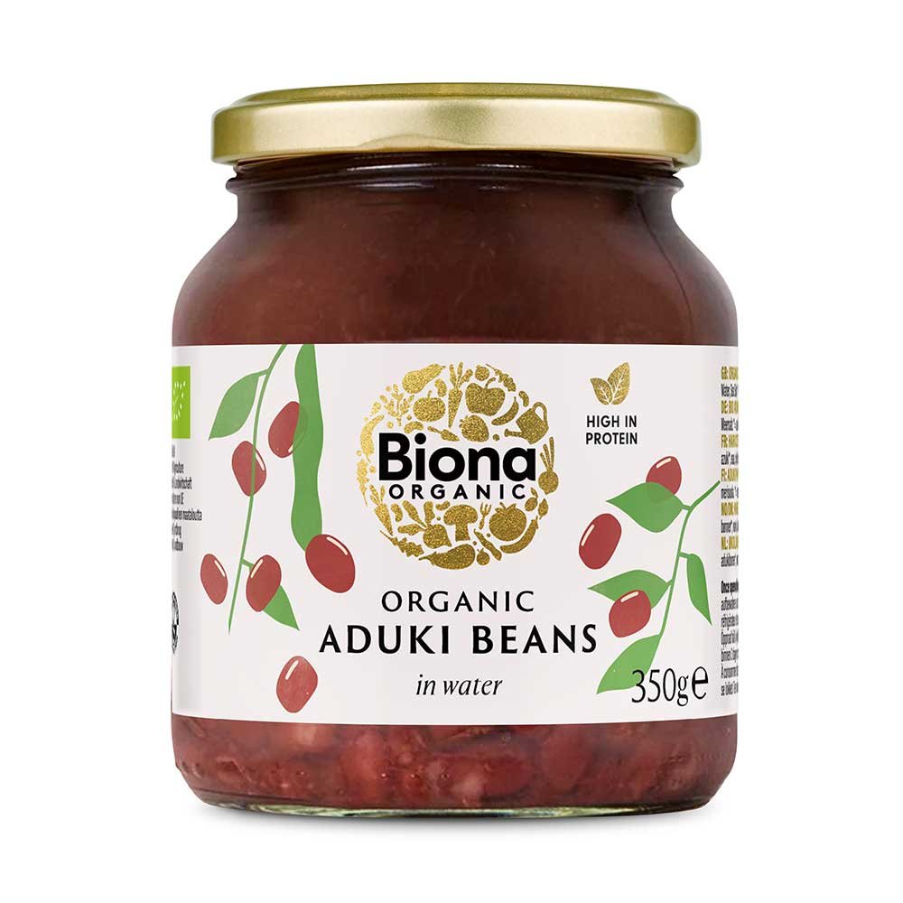 Organic Aduki Beans Biona 6x350g Organic Aduki Beans Biona 6x350g
