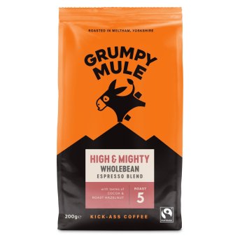 Beans - High & Mighty Espresso Blend - 5 Grumpy Mule 6x200g Beans - High & Mighty Espresso Blend - 5 Grumpy Mule 6x200g