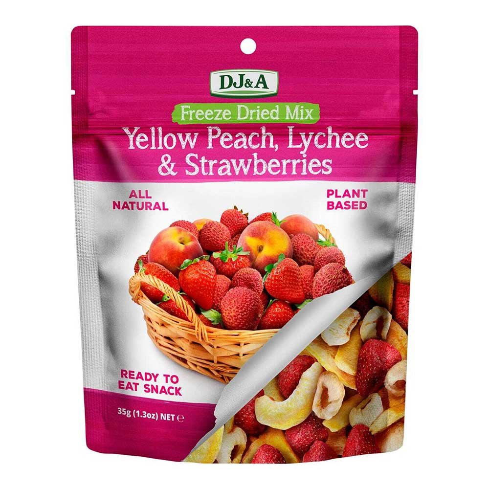 Freeze Dried Yellow Peach, Lychee & Strawberries DJ&A 10x35g