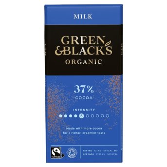 Organic Milk Chocolate Bar Green & Black 15x90g