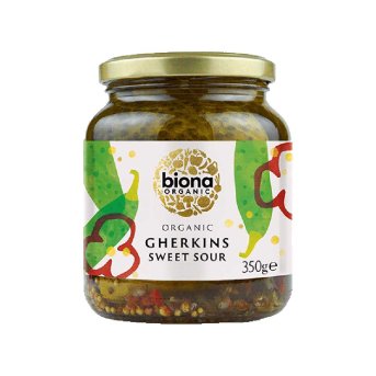 Organic Gherkins Sweet Sour - small Biona 350g