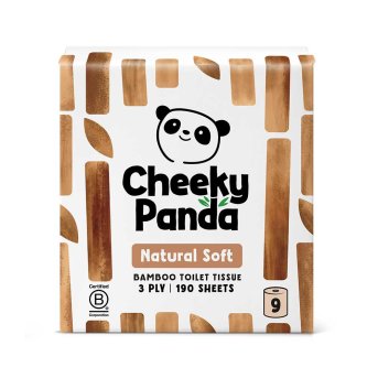 9 Toilet Rolls - Natural Colour - 3 ply - 200 sheets Cheeky Panda 5x9pack 9 Toilet Rolls - Natural Colour - 3 ply - 200 sheets Cheeky Panda 5x9pack